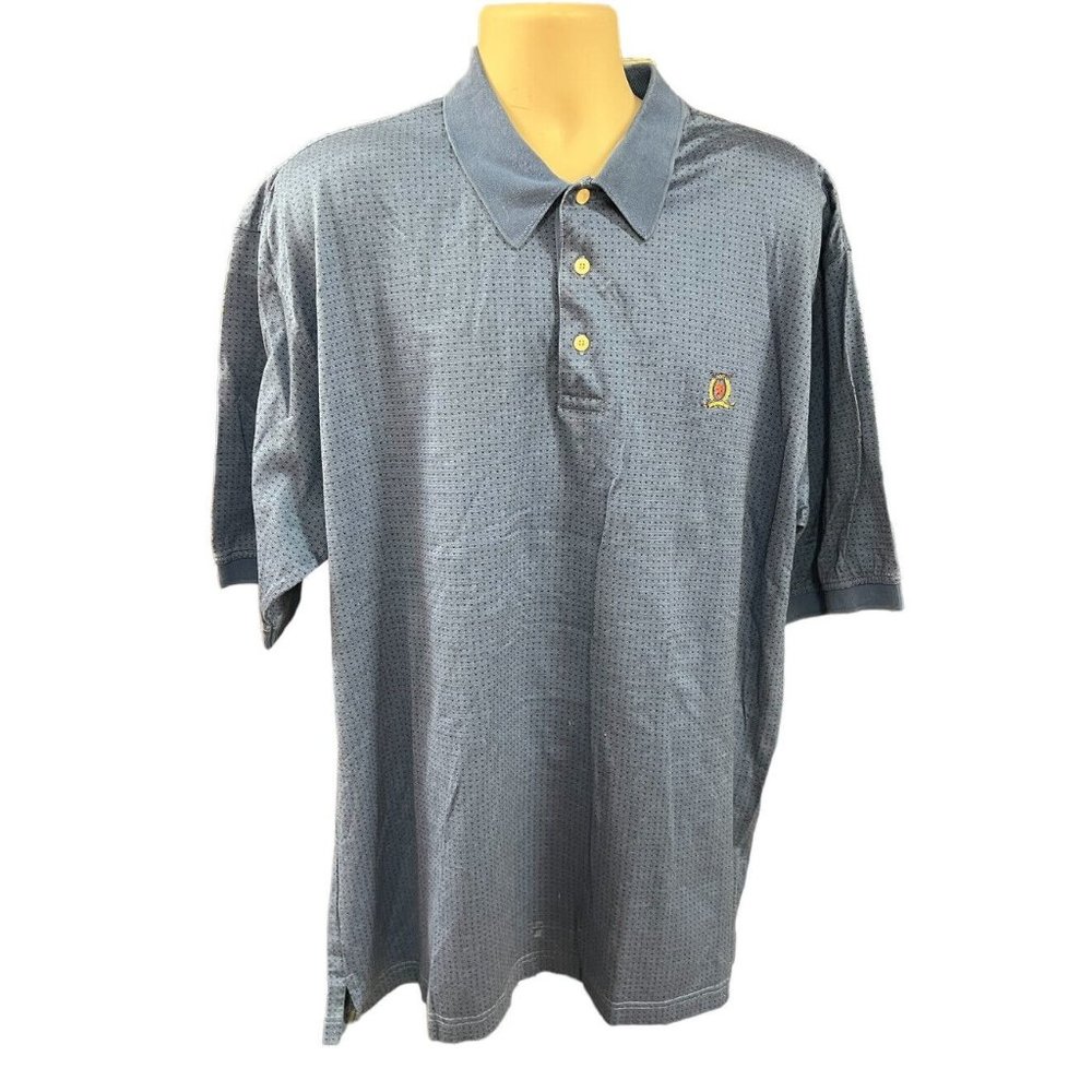Tommy Hilfiger Golf Polo Shirt Adult Mens Extra Large Blue With Doy Short Sleeve